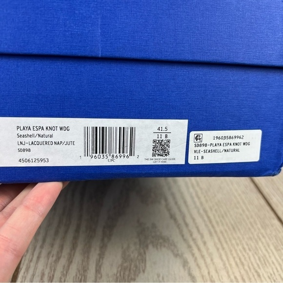Stuart Weitzman Playa Espadrille Knot Wedge Sandals 41.5/11B Seashell $395 - Picture 9 of 10